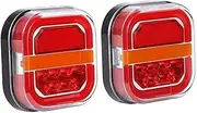 Wireless Trailer Lights Kit, Wireless Tail Lights for Trailer, Cordless Tail Light for Trailers, Rechargeable Magnetic Led Trailers Light for Truck, Rv, Camper, Boat, Carava (2Pair)