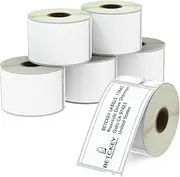 BETCKEY - 6 Large Rolls Removable Shipping Labels/Name Tags (Large) Compatible with DYMO 99014, 54mm x 101mm, 1440 Self-Adhesive Labels for LabelWriter 450 Series and 4XL