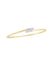 14K Italian Gold 0.08 ct. tw. Diamond Accent Bypass Bangle Bracelet