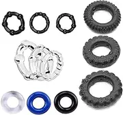 PATTNIUM 12 PCS Silicone Cock Ring for Man, Ring Delay Ring Medical Grade Erection Enhancing Soft Silicone Rings Sex Toy