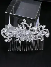 Hair Comb Bridal, Silver Comb, Swirl Bridal Comb