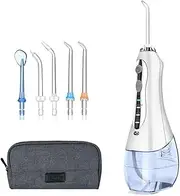 Rechargeable Water Flosser Portable Oral Irrigator Dental, 3 Modes, 5 Nozzles, IPX7 Waterproof, for Teeth Cleaning