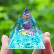 Crystals Stone Orgone Pyramid Energy Generator Natural Amethyst Peridot 1