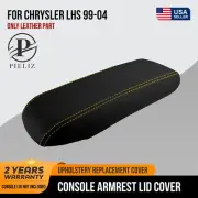 Console Lid Pull Over Cover Leather for Chrysler LHS 1999-2004 Yellow Stitch