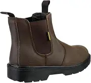 [Amblers Safety] FS128 Hardwearing Pull On Safety Dealer Boot Brown UK 10.5 Brown