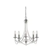 Lexi Lighting Zanzibar Chandelier Light - Satin Chrome 46 cm