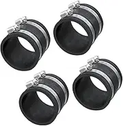 POWERTEC 70148-P4 2-1/2 Inch Dust Control Flex Cuff with Steel Hose Clamps, Hose Connector Rubber Cuff Coupler for Woodworking Dust Collection Fittings, Dust Collector Accessories & Machinery, 4 Pack