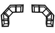 Two (2) 24" 2-Way Black 90 Degree Corners For 8" Square Section 8"x8" Trussing