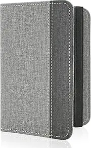 [FORUBAR] Passport Holder, Slim Travel Wallet RFID Blocking Card Case Cover Passport Cover Protector Travel Essentials with Credit Card Slots for Women/Men (Light Grey)
