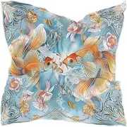 [sanluoli] Boho Style Flower Goldfish square silk scarf scarf shawl elegantes for indian for evening bufandas para mujer para frio, Boho Style Flower Goldfish