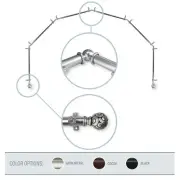 Truffle 13/16" 6-Sided Bay Window Curtain Rod 28-48 inch (each side) - 3 colors
