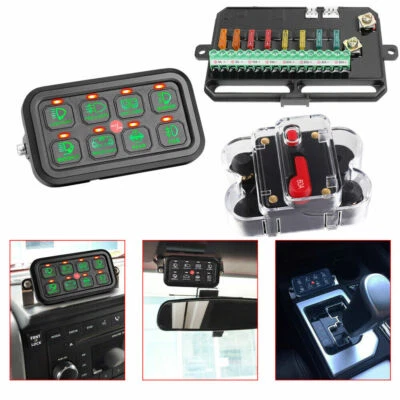 8 Gang ON-OFF Switch Panel Circuit Control Box Car Marine Boat LED Light Bar 12V (for: Honda Civic)