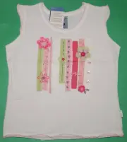 3t 3 NWT Pumpkin Patch SPRING FLOWER PATCH White Stretchy SHIRT Tank Top Girls