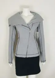 Lucy Hatha Jacket NWT $128 Athletic Dove Gray Tonal Heather XS Asymmetric Zip