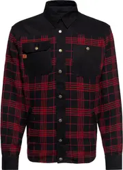 King Kerosin Motor Gear - Flannell, shirt/textile jacket , color: Black/Red , size: M