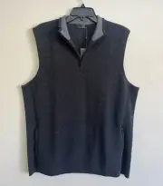 G/Fore Merino Wool 1/4 Zip Tech Lined Golf Vest Mens Large Gray Charcoal NWT