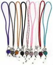 Crystal Beaded Mesh Lanyard keychain with bling Retractable ID Badge Reel