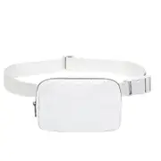 Belt Bag Waist Pack Crossbody Bags Bum Bag for Running Hiking Travel Workout Adjustable Strap for Women,White