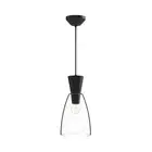 Alora Mood Arlo 1 Light 7" Pendant, Clear/Matte Black/Clear - PD534007MBCL