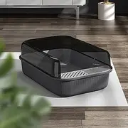 Belvie Pets Cat Litter Tray, high Sided with Free Scoop 51x35x19cm (Grey)