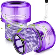 [ZOBMIO] Pack of 2 Filters, One Cleaning Brush, Replacement Filter for Dyson V12 Ultra Slim Vacuum, V12 Detect Ultra Slim Vacuum, Dyson V12 Detect Ultra Slim Vacuum, Dyson V12 Ultra Slim Vacuum Filter