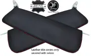 RED STITCH 2X SUN VISORS LEATHER COVERS FITS BMW E9 68-75 COUPE