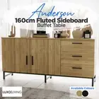180cm Multifunctional Fluted Sideboard Buffet Table – 2-Door Cabinet Storage