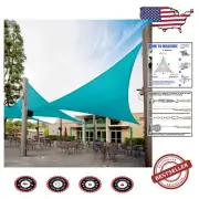 Turquoise Triangle Sun Shade Sail 16' for Stylish Outdoor Patios - 95% UV Block