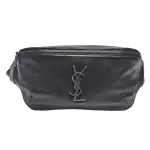 【YSL】經典CLASSIC MONOGRAM金屬LOGO羊皮手提/斜背包(黑色590076-03U0E-1000)