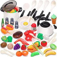 在飛比找PChome24h購物優惠-CuteStone 兒童仿真鍋具切切樂套裝玩具42件組