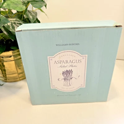 Williams Sonoma Asparagus Salad Plates Set of 4 New In Box