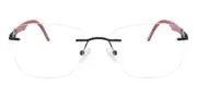 Square Rimless Metal Men's Glasses Online Black Size 55 - Lenses Included - Private Health Rebate - Blue Light Block - SmartBuy Collection