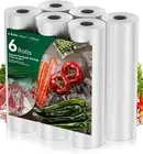 Vacuum Sealer Roll Bags 6-Pack for Food Storage, Meal Prep, Heat Sealable