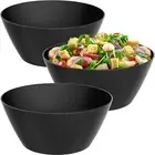 10 Inch Bowls for Salad, Large Black Serving Bowl 118 Oz, Bamboo Fiber Bowls Set
