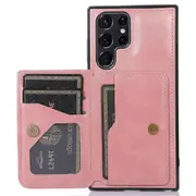 For Samsung Galaxy S21 Ultra 5G Phone Kickstand Case Card Slots Design Cover Support Car Holder