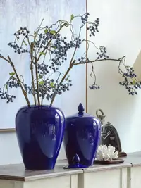 在飛比找樂天市場購物網優惠-景德鎮陶瓷儲物罐裝飾擺件 靛藍將軍罐新中式青花瓷花瓶