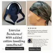 Green Camouflage Welders FITTED Bandana, sport headband, added towelling lining