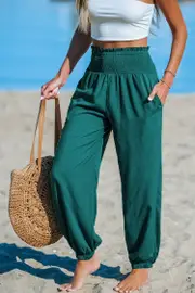 Cupshe Tropical Tide Green Pants - Green,L
