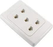 Network Wall Plate 5 Port Gang for CAT6 LAN RJ45 8P8C Cable Plug to Plug