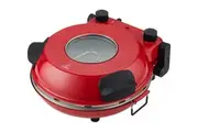 12-inch Pizza Oven with Thermal Control, Timer, Viewing Window, and Removable Stone - Red