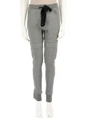 Grey Drawstring Quilted Joggers