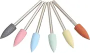 Labymos 6PCS / Bag Diamond Silicone Nail Drill Bit Set for Mani/Pedi Kit for Removing Mani Nail Polish UV Gel Tool