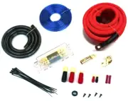 4 GAUGE AWG 100% COPPER RED BRAIDED AMPLIFIER WIRING INSTALL KIT 2000 WATTS