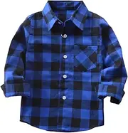 [MAMAMI] Kids Little Boys Girls Baby Long Sleeve Button Down Red Plaid Flannel Shirt Plaid Girl Boy NB-6T