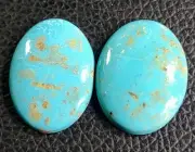 26ct. 2-Turquoise Oval Cananea Cabochons Beautiful Jewelry Good Quality