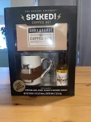 SPIKED COFFEE SET DARK ROAST COFFEE MUG FLASK & KICKER SYRUP JUST ADD BOOZE NEW