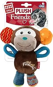 Gigwi Squeaker Monkey Dog Toy, Multicolour