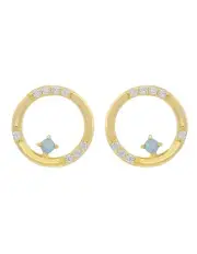 [Georgini] Opal Glow Created Opal Circle Earrings in Gold
