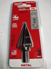 Milwaukee 48-89-9209 #9 Step Drill Bit 7/8" ~ 1-1/8" Jam-Free & 4x Life