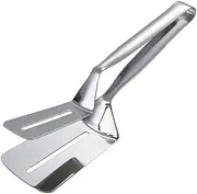 Stainless Steel Steak Turner, Pancake Turner, 10-inch Bent Flipper - Suitable for Steaks, Breads, Burgers, Barbecues, Pizzas,Fried Steak Clamp,Barbecue Tongs,Beefsteak Turner Flipper